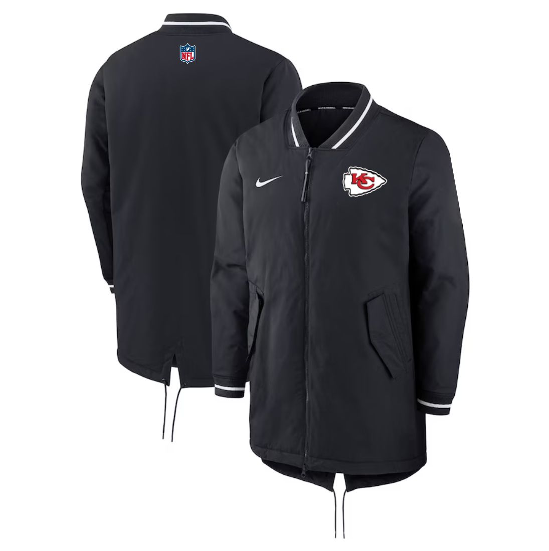 Men 2026 NFL Kansas City Chiefs black Extended Cotton Jacket style 01